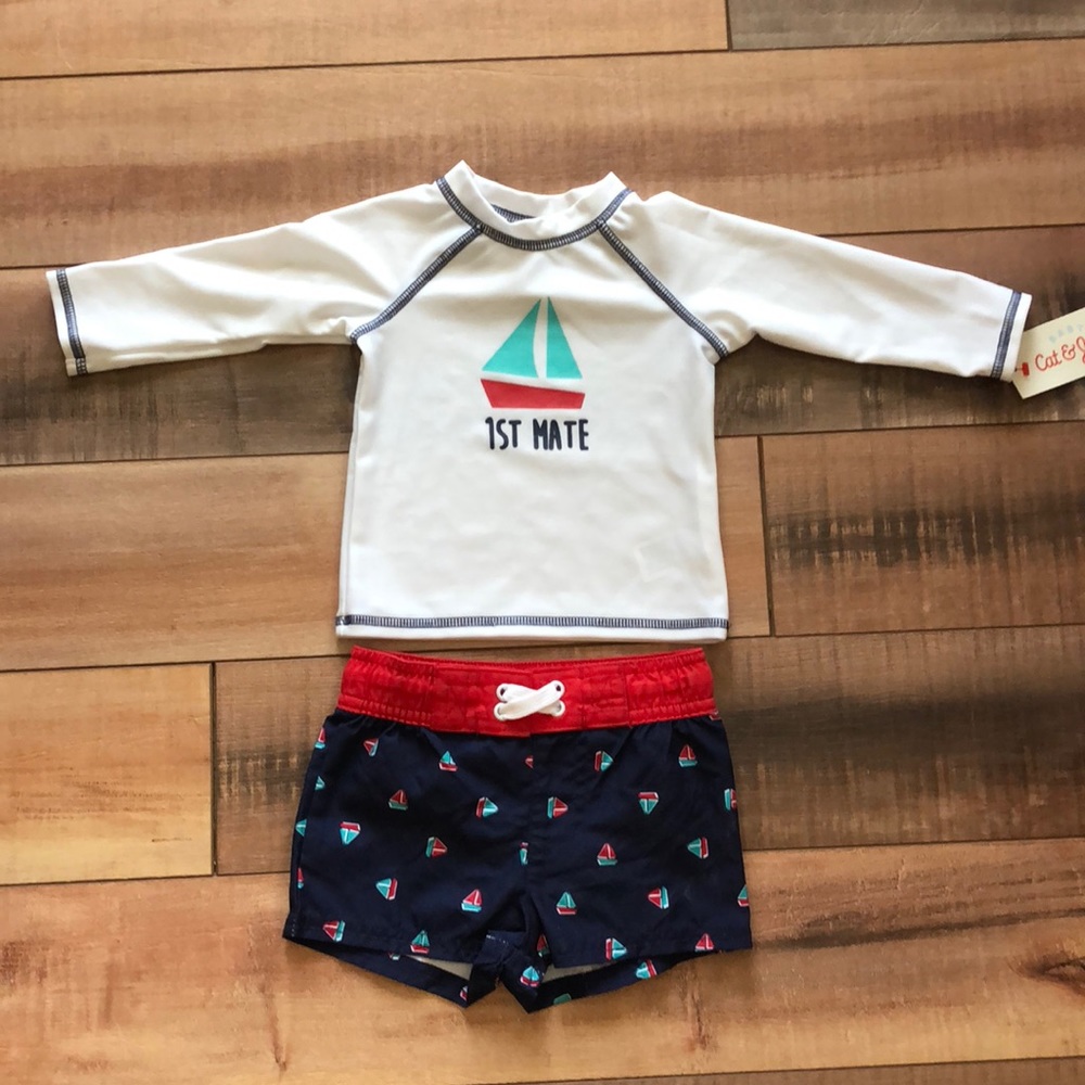 Swim shirt and matching trunks